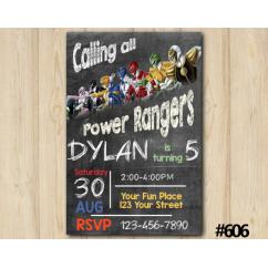 Power Rangers Invitation