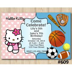 Twin Sport and Hello Kitty Invitation