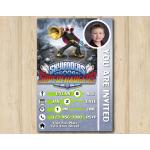 Skylanders Superchargers Photo Game Card Invitation with Photo | Fiesta Birthday Invitation | Personalized Digital Card