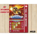 Skylanders Superchargers Game Card Invitation | Eruptor | Personalized Digital Card