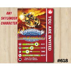 Skylanders Superchargers Game Card Invitation | Eruptor