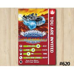 Skylanders Spitfire Superchargers Game Card Invitation | Spitfire