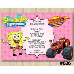 Twin Spongebob and Blaze Invitation