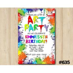 Art Party Birthday Invitation