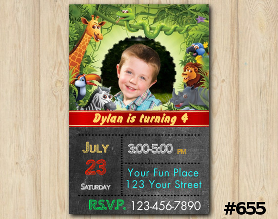 Jungle Invitation with Photo | Personalized Digital Card