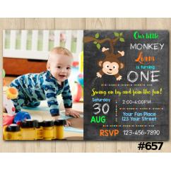 Baby Monkey Invitation with Photo