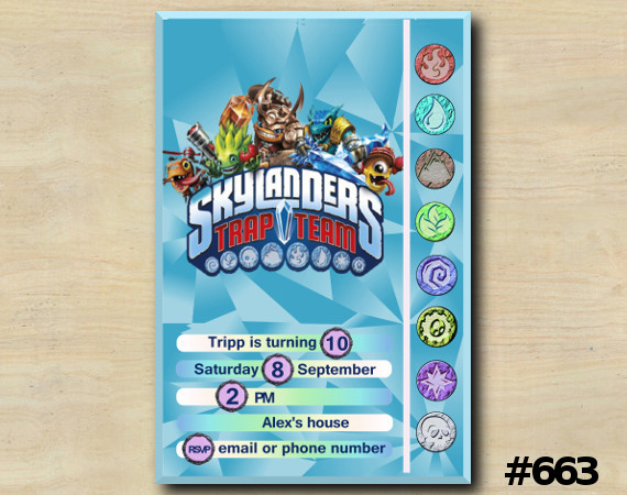 Skylanders Trap Team Game Card Invitation | Personalized Digital Card