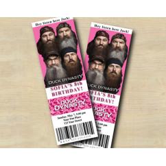 Duck Dynasty Pink Ticket Invitation