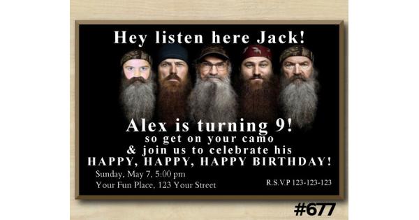 Duck Dynasty Birthday Invitation with Photo, Birthday custom invitation ...
