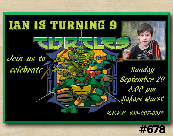 TMNT Invitation with Photo | Personalized Digital Card