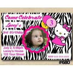 Hello Kitty Zebra Invitation with Photo