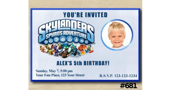 Printable Skylanders Birthday Invitation with Photo, Birthday custom ...