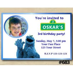 Cookie Monster Invitation with Photo