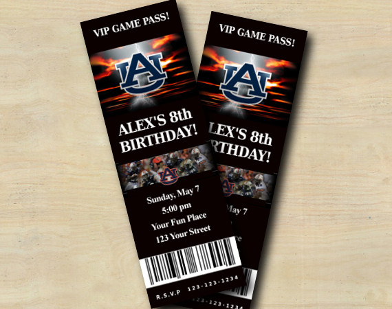 Auburn Ticket Invitation | Personalized Digital Card