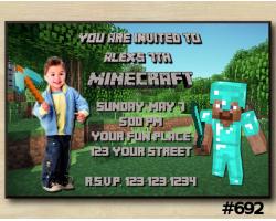 Minecraft Invitation with Photo