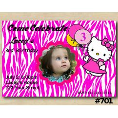 Hello Kitty Zebra Invitation with Photo