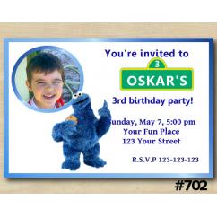 Cookie Monster Invitation with Photo