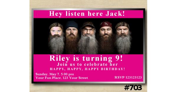 Duck Dynasty custom Birthday Invitation with Photo