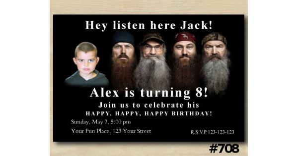 Duck Dynasty Birthday Invitation Template with Photo, Birthday custom ...