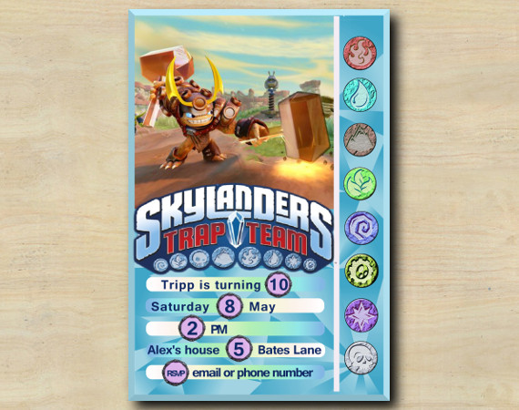 Skylanders Game Card Invitation | Wallop | Personalized Digital Card