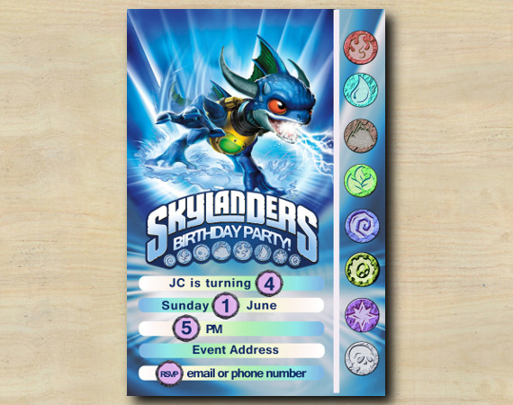 Skylanders Game Card Invitation | Zap | Personalized Digital Card