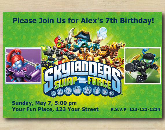 Skylanders Invitation | Ninjini, StealthElf. | Personalized Digital Card