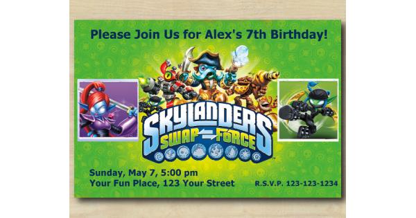Skylanders Birthday Invitation | Ninjini, StealthElf.
