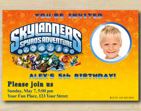 Skylanders Invitation with Photo | Personalized Digital Card