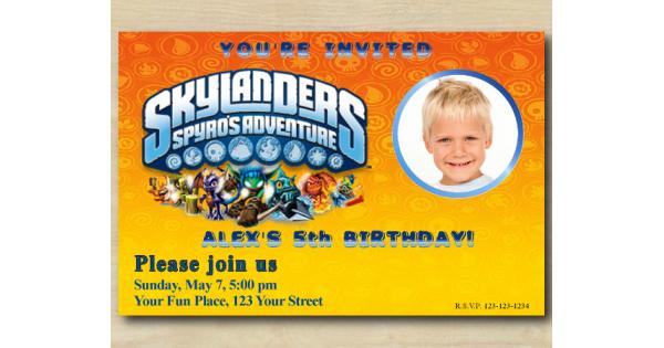Printable Skylanders Birthday Invitation with Photo, Birthday custom ...