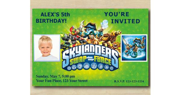 Skylanders Birthday Invitation with Photo | WashBuckler