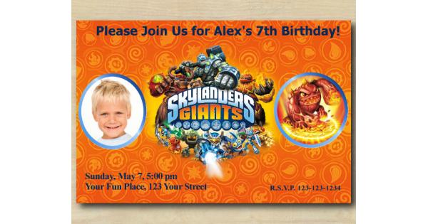 Skylanders Birthday Invitation with Photo | Eruptor