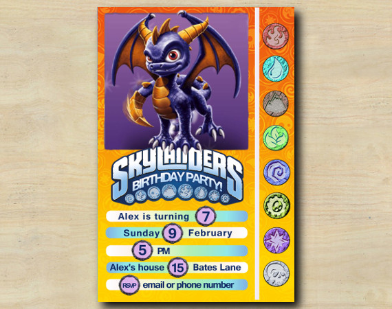 Skylanders Game Card Invitation | Spyro | Personalized Digital Card