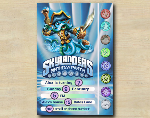Skylanders Game Card Invitation | WashBuckler | Personalized Digital Card