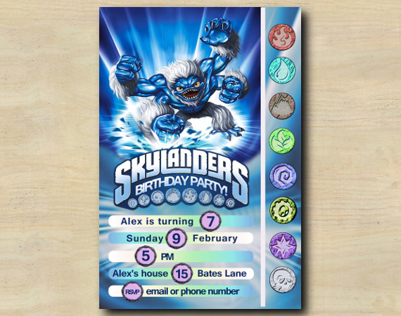 Skylanders Game Card Invitation | SlamBam | Personalized Digital Card