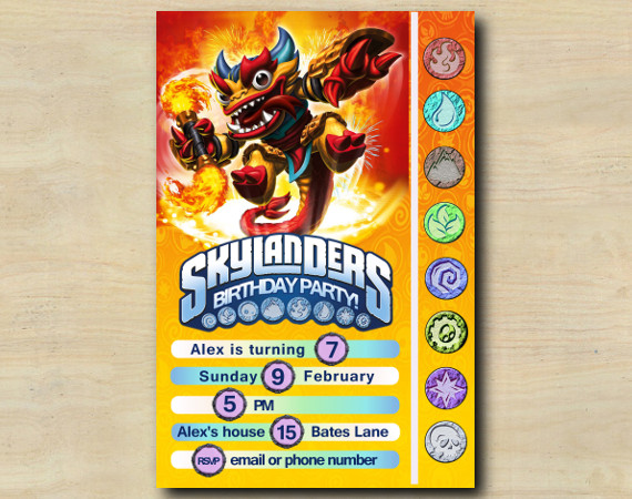 Skylanders Game Card Invitation | FireKraken | Personalized Digital Card
