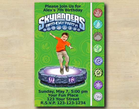 Skylanders Game Card Invitation with Photo | Personalized Digital Card