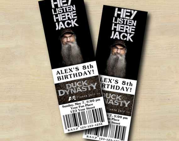 Duck Dynasty Ticket Invitation | Personalized Digital Card