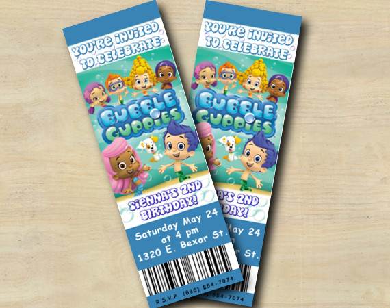 Bubble Guppies Ticket Invitation | Personalized Digital Card