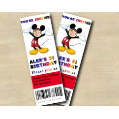 Mickey Ticket Invitation with Photo