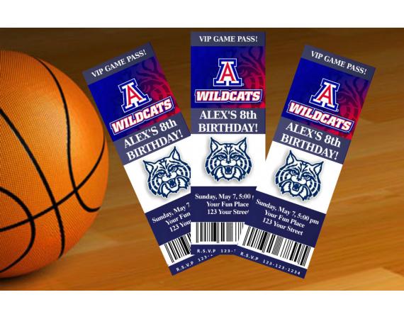 Arizona Wildcats InvitationTicket Style | Personalized Digital Card