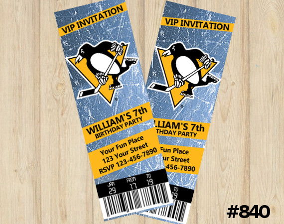 Pittsburgh Penguins Ticket invitation | Personalized Digital Card