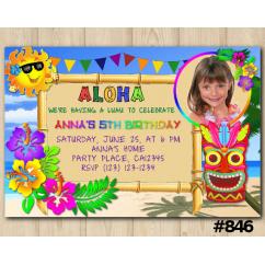 Luau Photo invitation