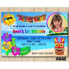 Luau Photo invitation