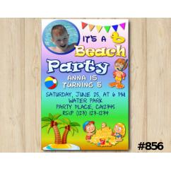 Beach Party Photo invitation