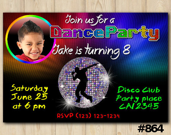 Dance Party Photo invitation | Personalized Digital Card