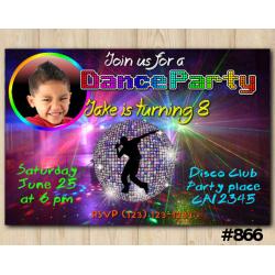 Dance Party Photo invitation