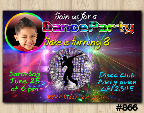 Dance Party Photo invitation | Personalized Digital Card