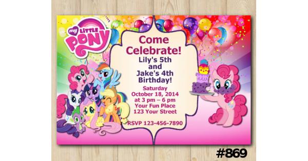 My Little Pony Birthday Party Invitation Digital Printable