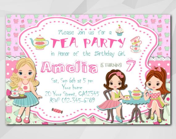 Tea Party invitation | Personalized Digital Card