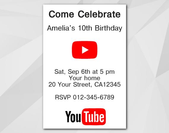 Youtube Invitation | Personalized Digital Card